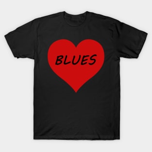 Blues Lover's Classic Retro Heart T-Shirt